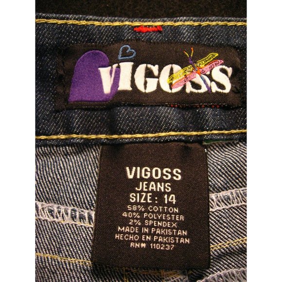VIGOSS Womans Capris Jeans Size 14  26 w MEASURED Juniors Blue Denim - Picture 7 of 10